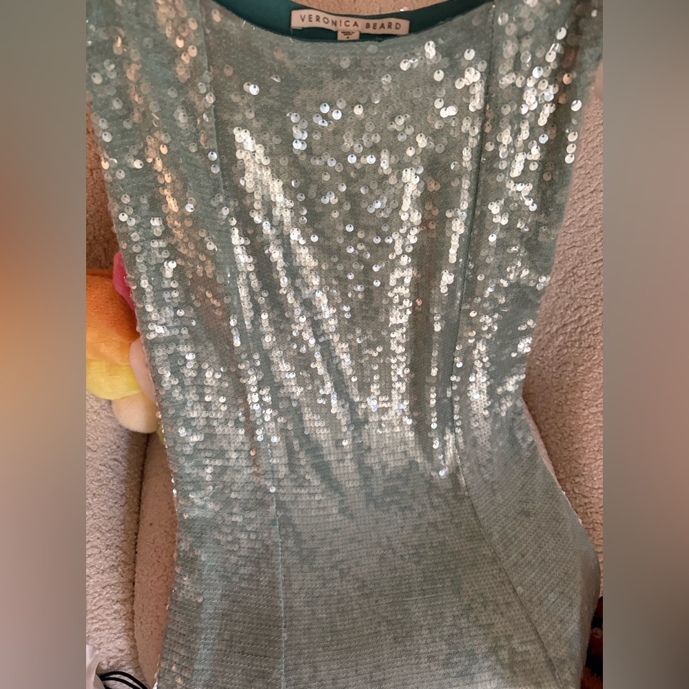 Veronica Beard Sequin Mint Green Midi Skirt - Picture 4 of 7